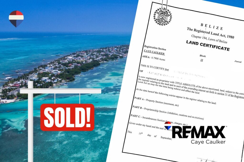 Belize property tax documents and land ownership paperwork