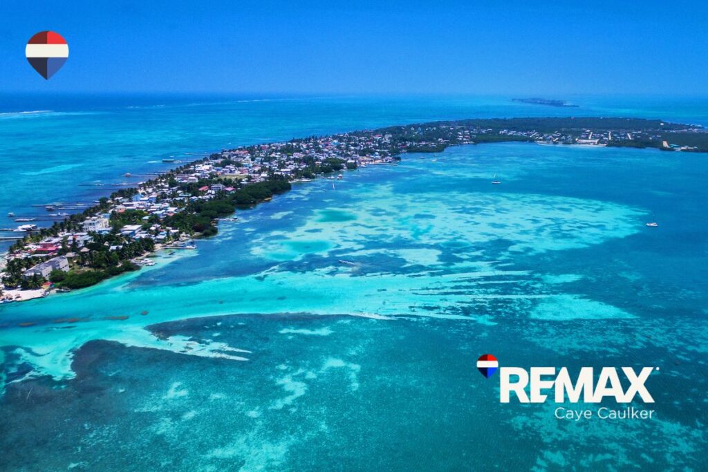 Aerial view of Caye Caulker's Southside